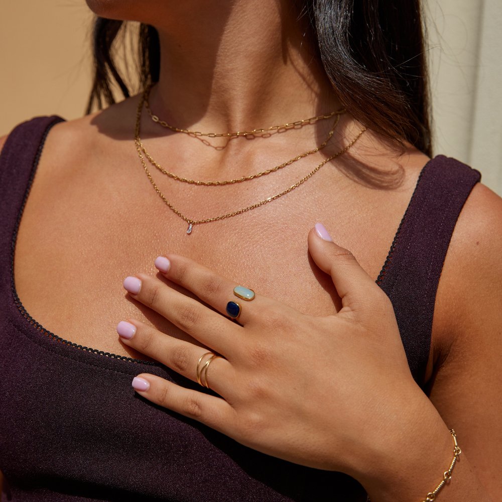 Aquamarijn omslagring