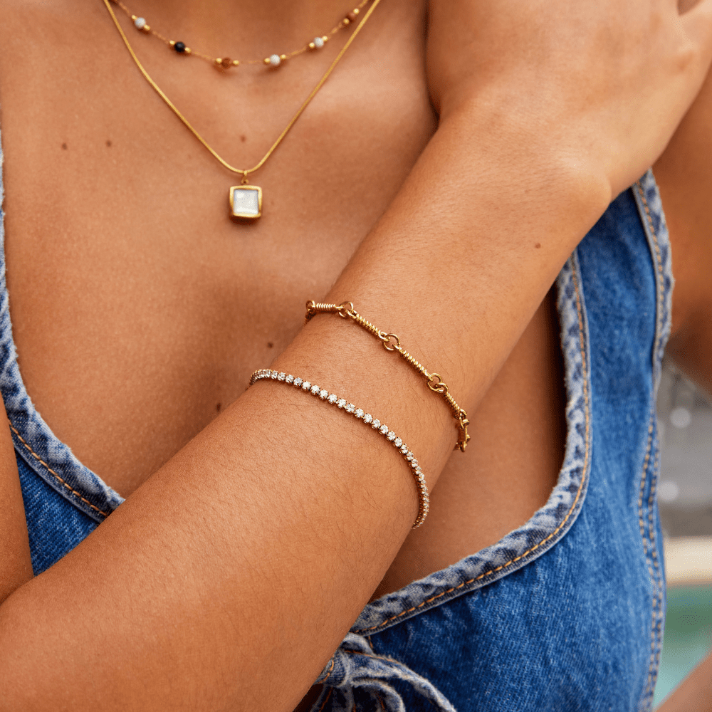 Cordelia Gouden Tennis Armband